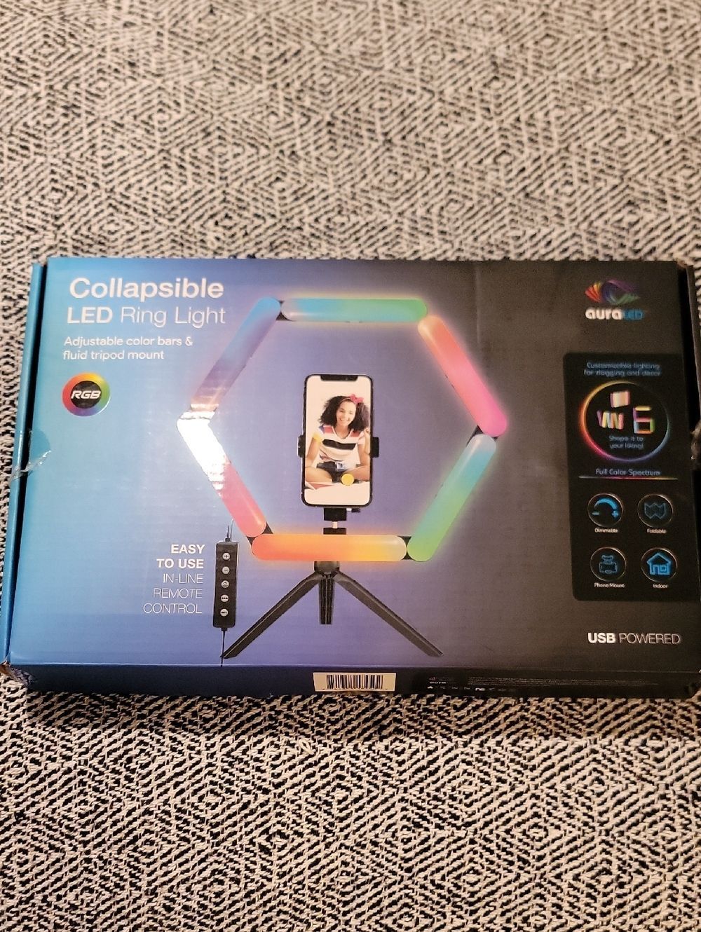 Collapsible RGB Ring Light with Tripod - Multi-color